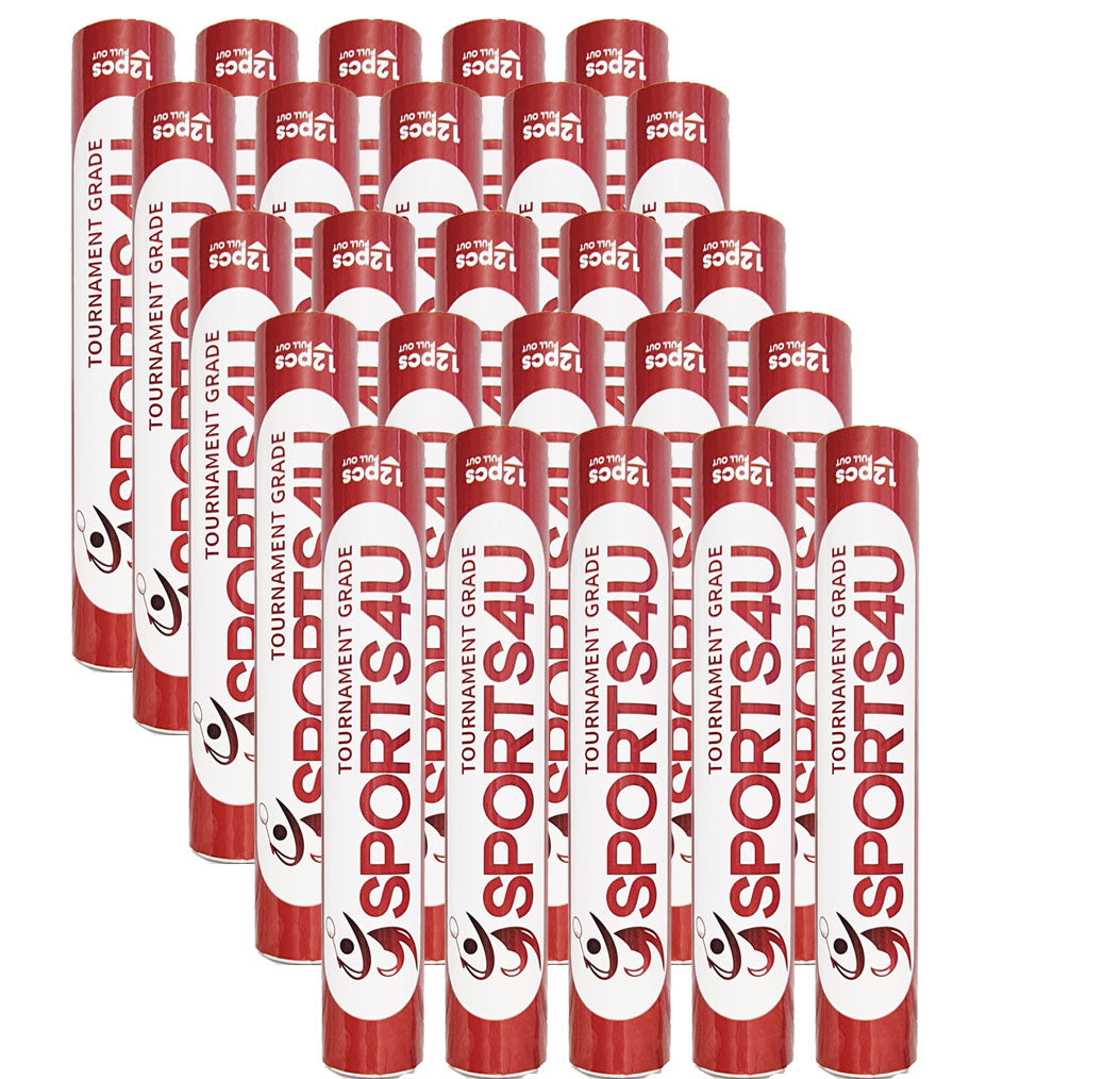 Sports4u Tournament Grade Badminton Feather Shuttlecocks 25 Tube