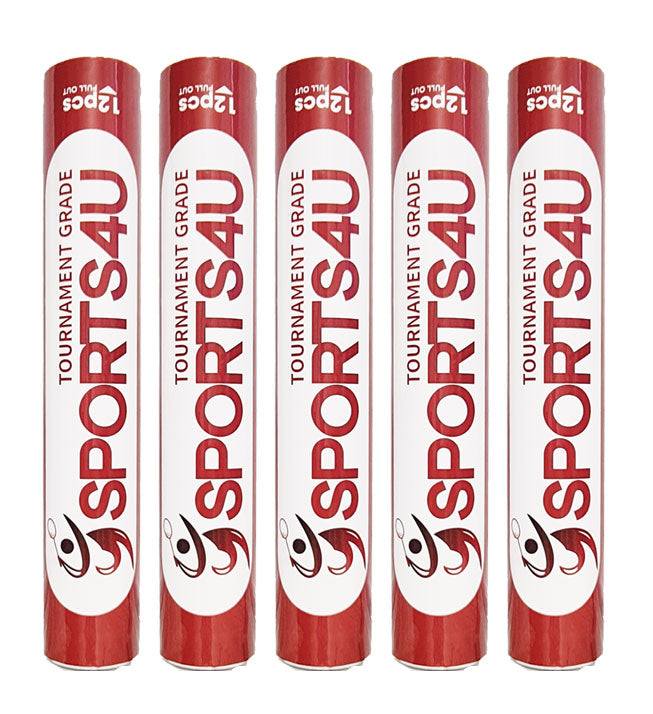 Sports4u Tournament Grade Badminton Feather Shuttlecocks 5 Tube