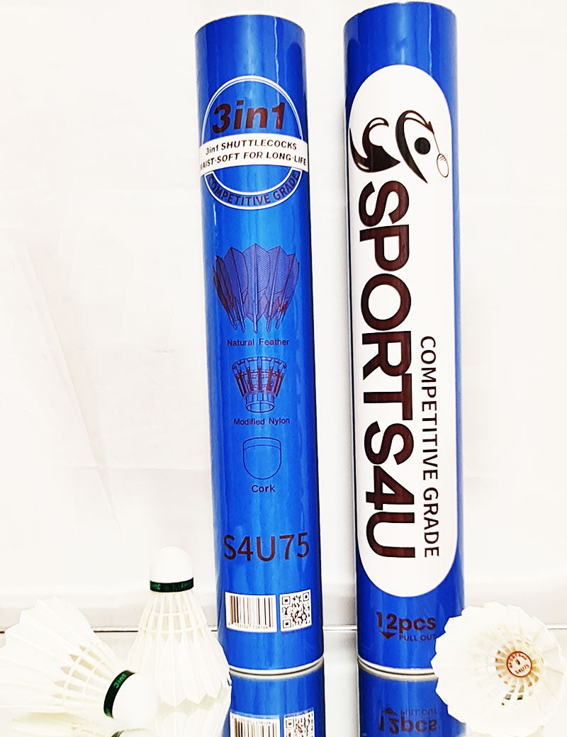 Sports4u1DozenBadmintonShuttesCompetitiveGradeFullSides